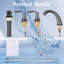 Robinet de salle de bain moderne en nickel brossé à fixation sur le comptoir à 2 poignées avec drain escamotable en acier inoxydable, sans plomb-116633468