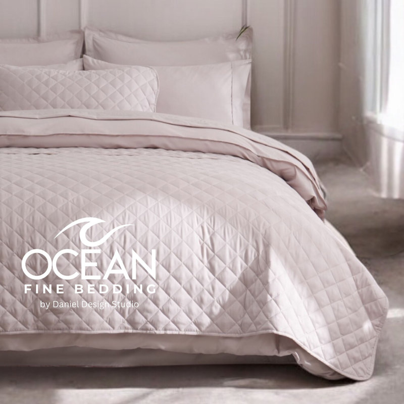 OCEAN FINE BEDDING Quilted Coverlet, Beige, Twin Coverlet/Bedspread