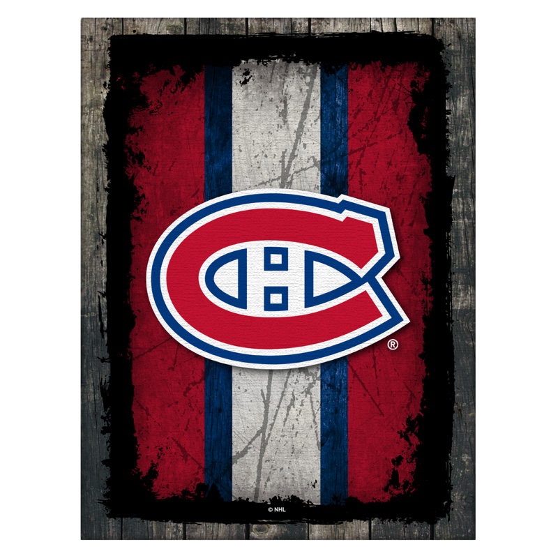 Art sur toile NHL Logo, Canadiens de Montréal, H 32 po x l 24 po x P 1 po