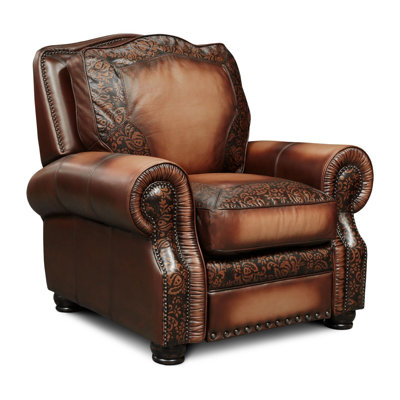 Fauteuil inclinable manuel en cuir véritable de 54 po Balmoral