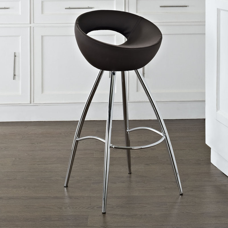 Modway Persist Modern Vinyl Bar Stool, Brown