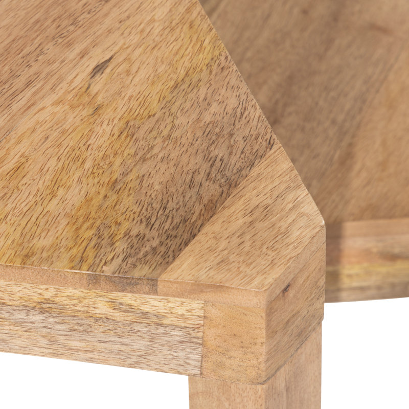 Tables gigognes en bois massif (ensemble de 2), Naturel