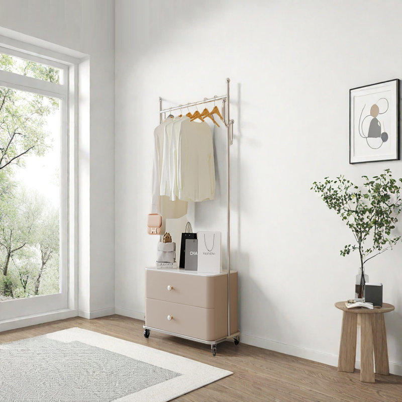 Solid Pine Wood Wardrobe with Drawers, Black