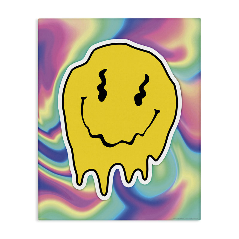 Toile abstraite fondante avec sourire souriant par Reinders, H 20 po x l 16 po