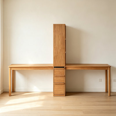 Bureau moderne simple en bois massif pour deux personnes