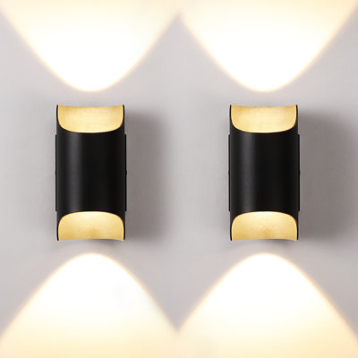 Applique murale moderne à DEL de 22 cm (8,66 po), éclairage intérieur/extérieur, éclairage contemporain, noir mat