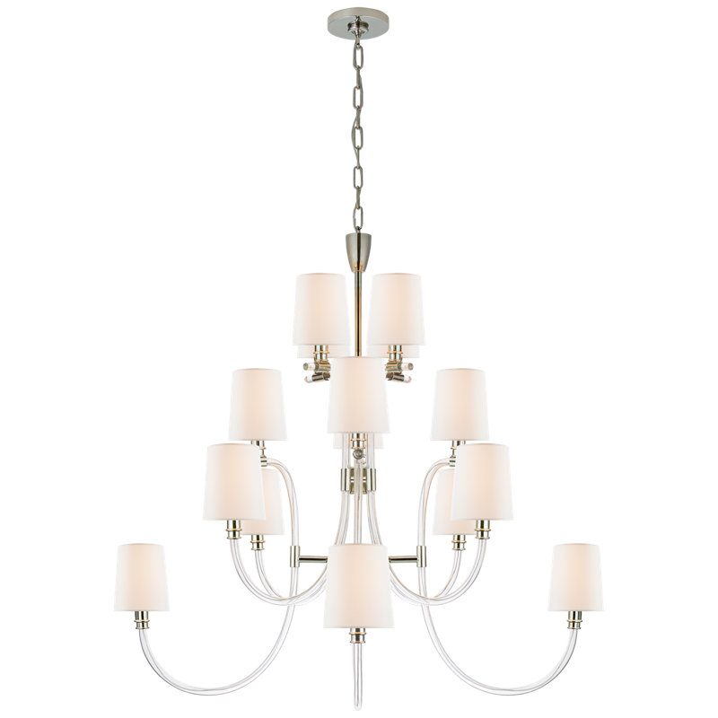 Julie Neill Clarice Large Chandelier, Polished Nickel