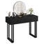 Bureau de coiffeuse avec miroir et lumières, petite coiffeuse de maquillage avec 2 tiroirs, organisateur de coiffeuse moderne avec 3 lumières de couleur-807491418