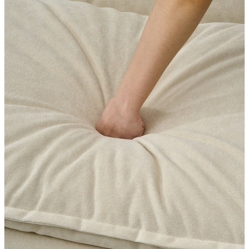 Canapé 110 po en chenille, canapé modulaire combiné, canapé profond avec coussin, Beige
