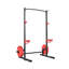 Cage à squat Power Cage, gymnase à la maison multifonctionnel Power Rack, équipement d'entraînement de la force 1000LBS avec 4 pinces à bande, crochets en J réglables et barres de sécurité pour le banc de pression Barbell Squat