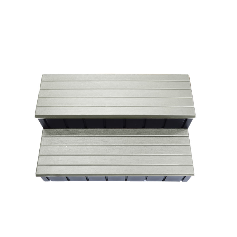 Gray and Black Resin Spa Storage Step with 300lb Capacity