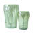 S/2 Decorative Green Glass Vases With Face Motifs