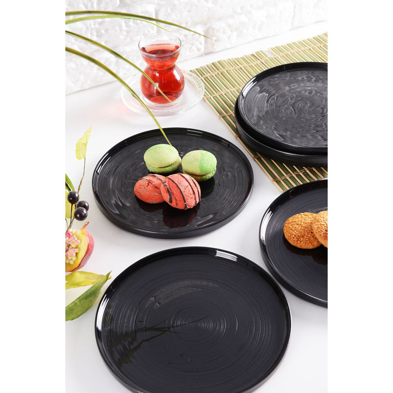 Elegant 100% Glass Dessert Plate Set (6 Pieces), Anthracite Color, 7.9 inches | Perfect for Serving Cakes, Pastries & Appetizers | Stylish & Durable Design, Ideal for Entertaining & Special Occasions