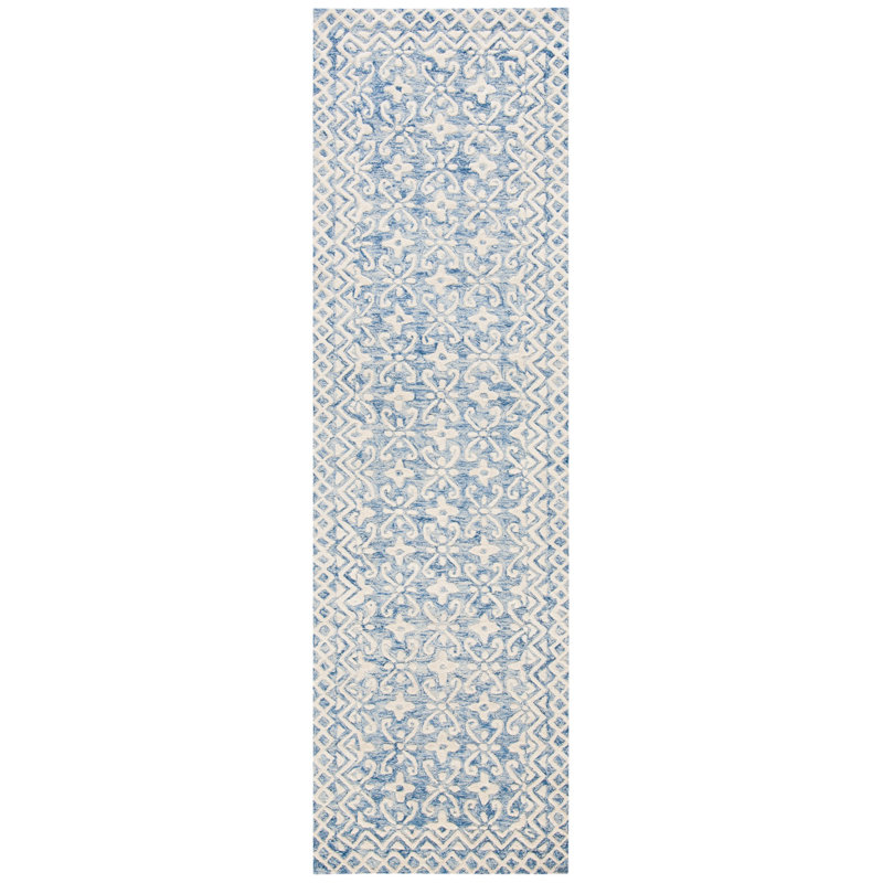 Simmerman Hand Tufted Wool Geometric Rug, Runner 2'3" x 14'