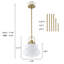 Luminaire suspendu en verre laiteux 1 lumière