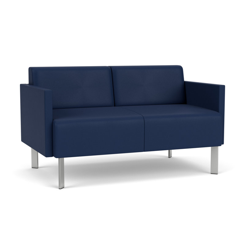 Causeuse de réception Luxe Lounge, Acier argent, Modena encre