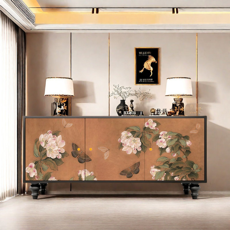 Buffet Painted Crabapple and Butterfly