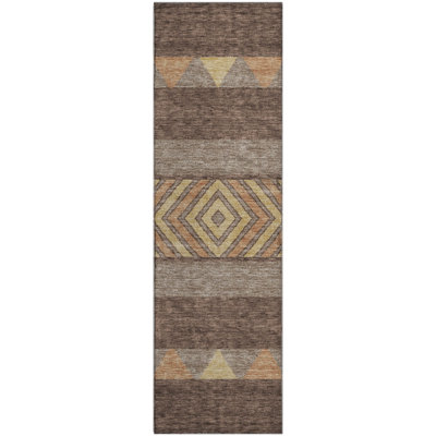Premium Machine Washable Prisco Brown Rug
