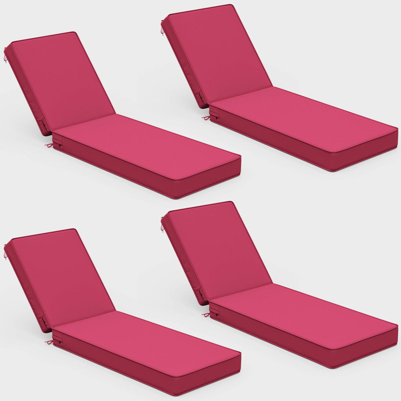 Coussin de chaise longue d'extérieur, L 80 po x P 26 po, Rose