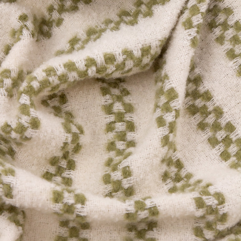 Clyde Machine Woven Throw Blanket, Green/Cream