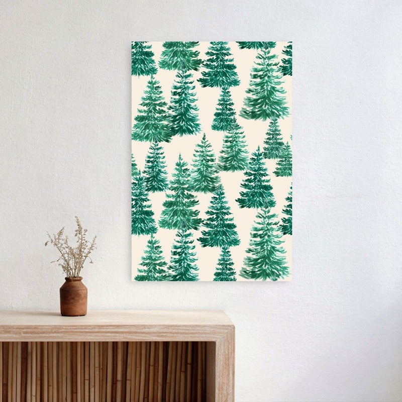 Into The Woods Classic Abstract Forest Winter Wall Art Print 1 Piece Wrapped Canvas Wall Art, 60.96cm H x 40.64cm W