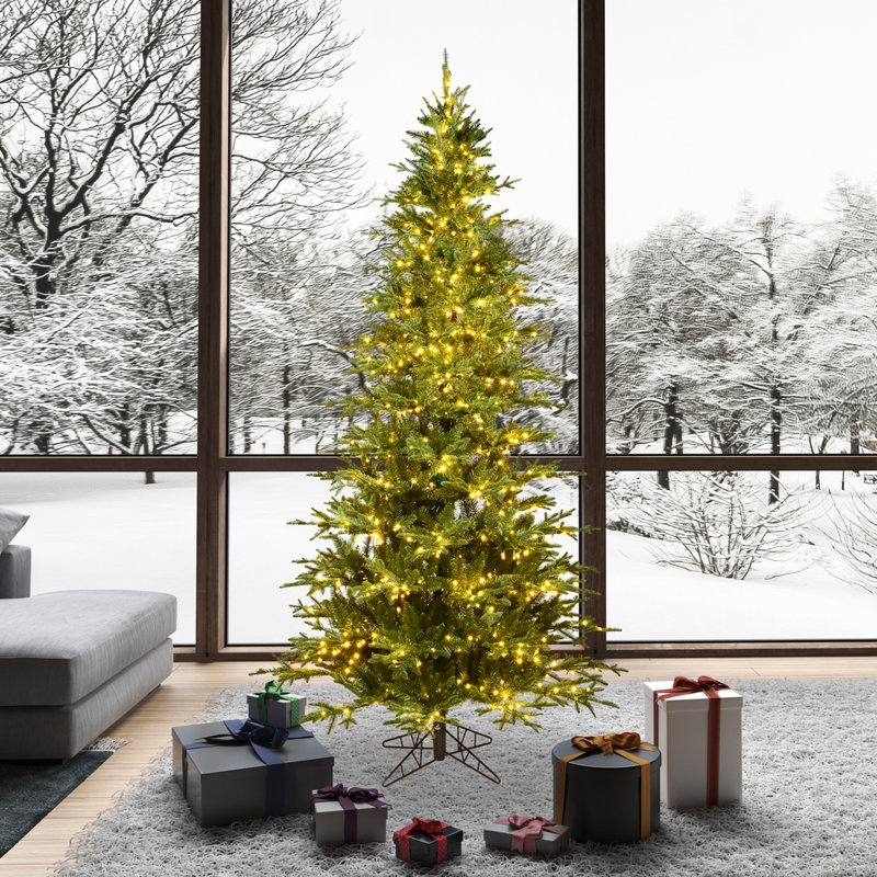 Kamas Lighted Artificial Fir Christmas Tree, 7.5'