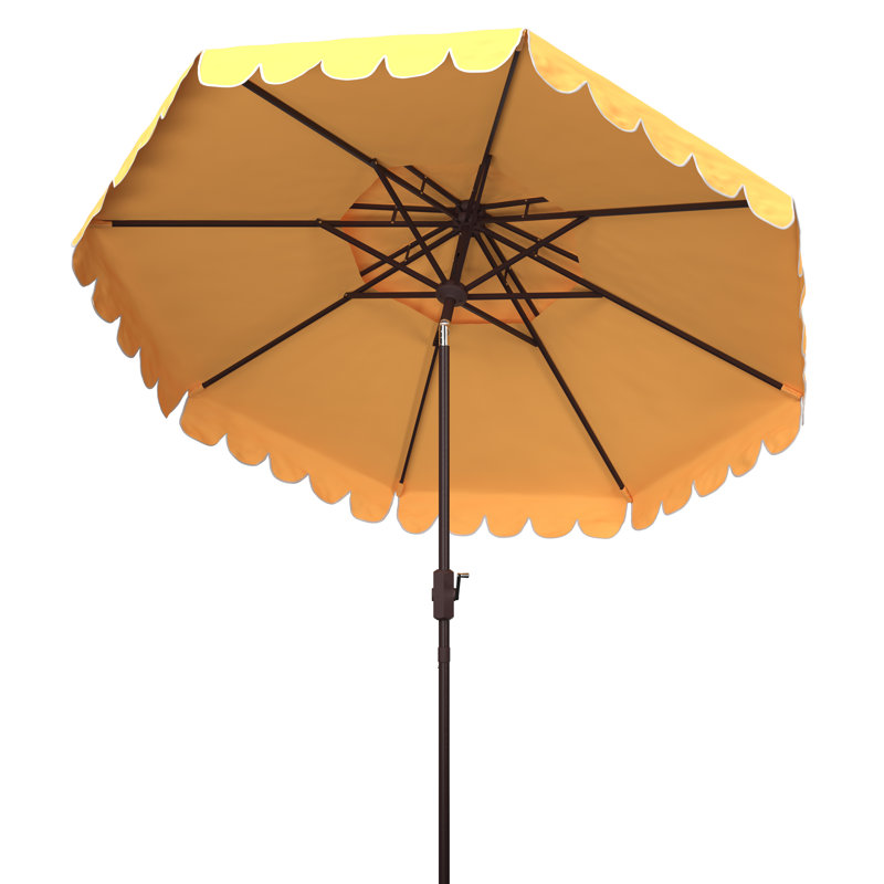 Parasol de marché 9 pi Teo, Jaune / Blanc