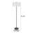 Avira 61 Inch Floor Lamp, String Pattern White Fabric Shade, Black Metal-125317828