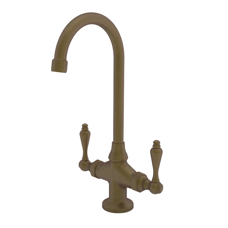 Nadya Double Handle Bar Faucet, Antique Brass