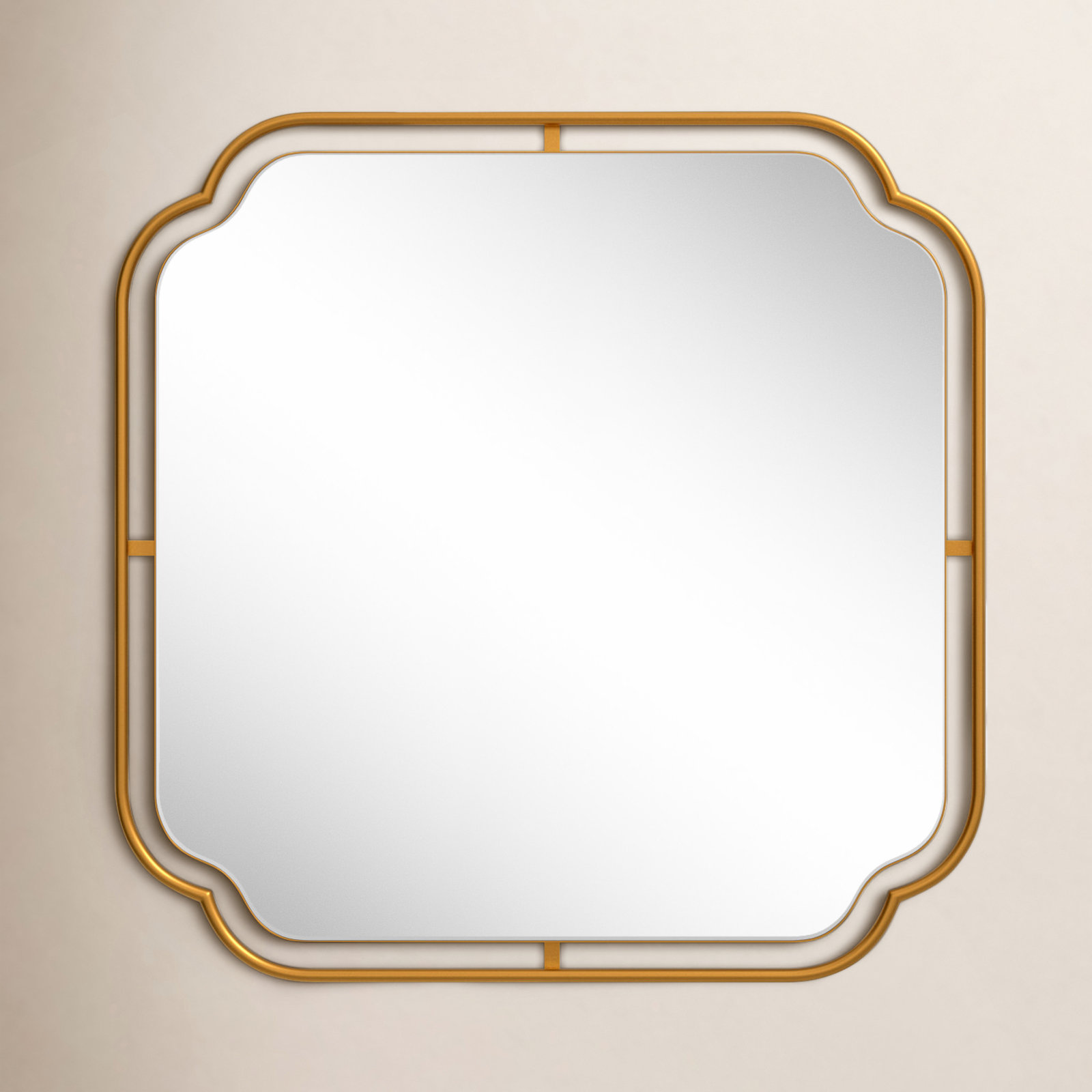 Moors Modern & Contemporary Accent Mirror, Brushed Gold, 36" H x 35.75" W