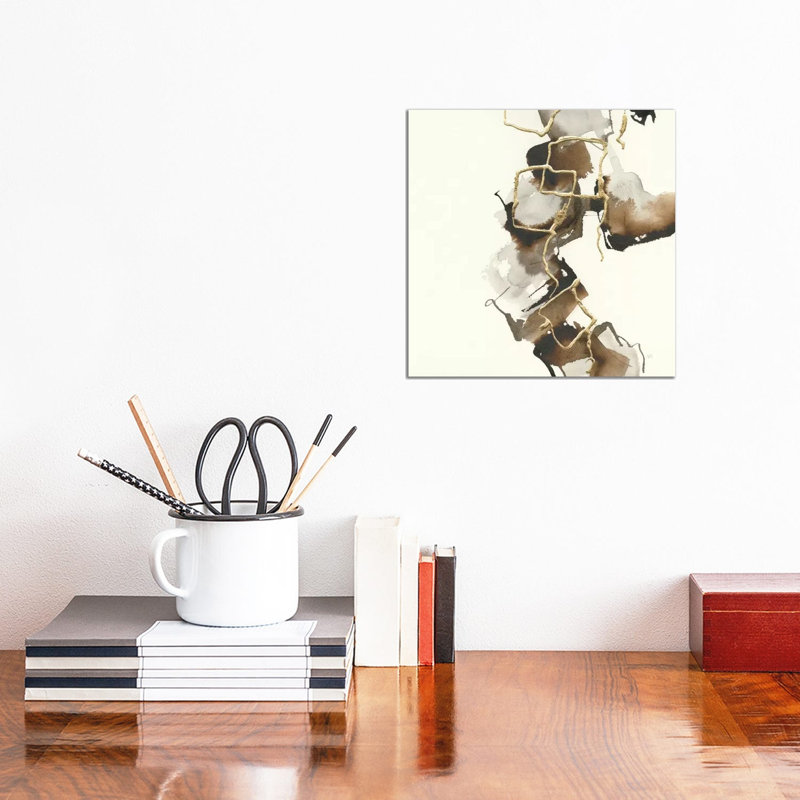Gold Squares II by Chris Paschke - Wrapped Canvas Painting, 30.48 cm H x 30.48 cm W