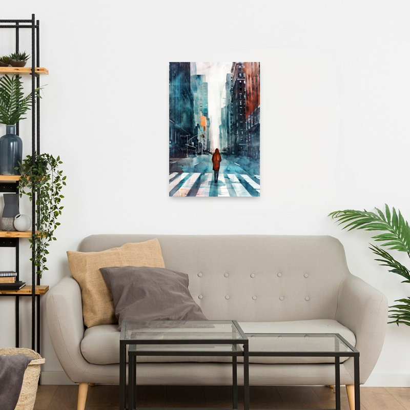 Art urbain urbain, aquarelle et voyage urbain, H 24 po x l 16 po