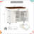 Fluted Modern Kitchen Island with Power Outlet, Drop-Leaf & Wheels for Flexible Storage and Prep Space-1510155807