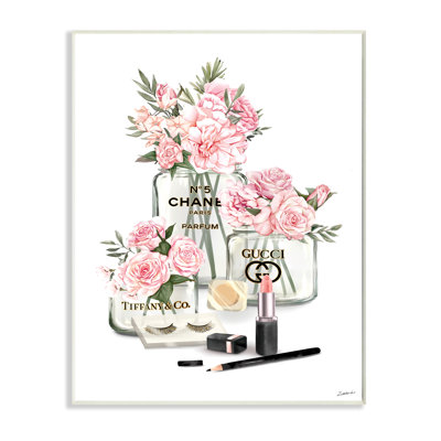 " Pink Rose Florals In Glam Fashion Jars " by Ziwei Li