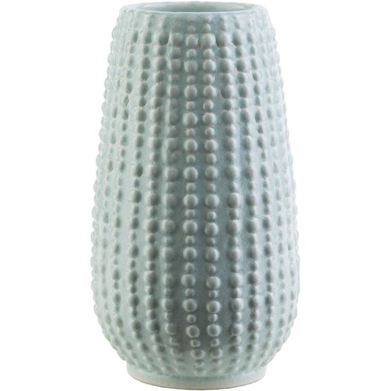 Ceramic Table Vase, Ivory, 6.5" x 6.5" x 11"