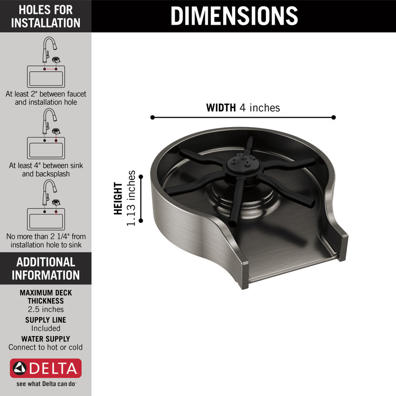 Glass Rinser, Black Stainless