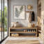 Upholstered Bench with Shoe Storage