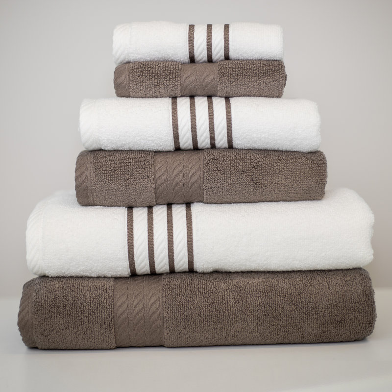 Ensemble de serviettes 6 pièces 100 % coton , Moka