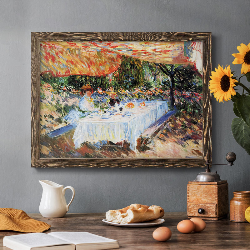 «Luncheon Under The Canopy», 1883, reproduction d'art sur toile, Noyer, H 22 po x l 32 po x P 1,5 po