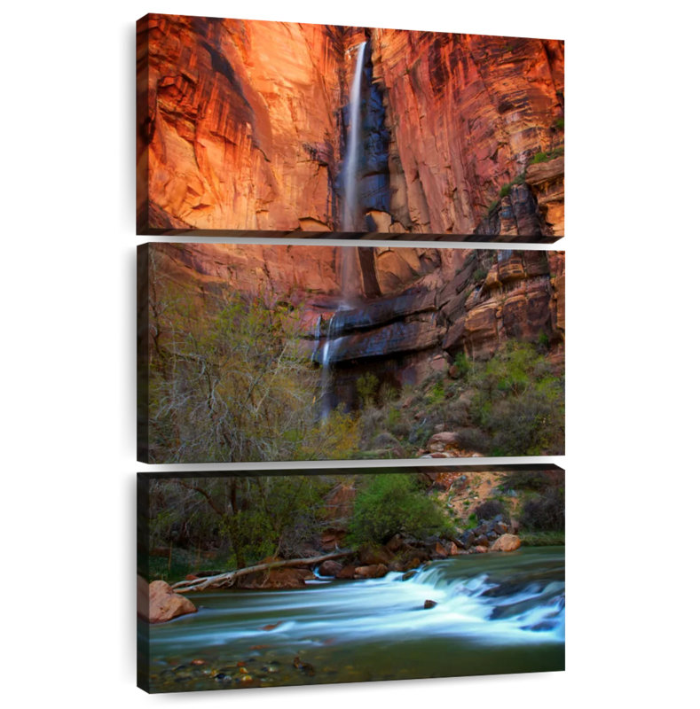 Alvord Zion Park Waterfall, 38" H x 24" W