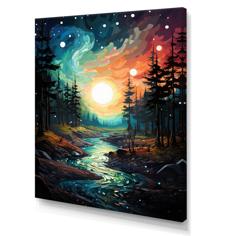 Aurora Borealis Emerald Embers III sur impression sur toile, H 20 po x l 12 po x P 1 po, Toile tendue