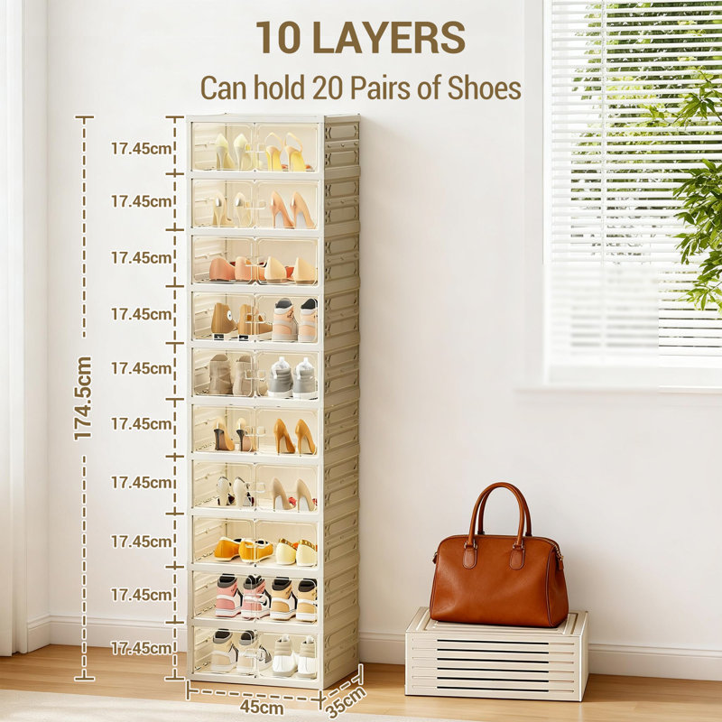 Shoe Storage Cabinet, 174.5 cm H x 45 cm W x 35 cm D