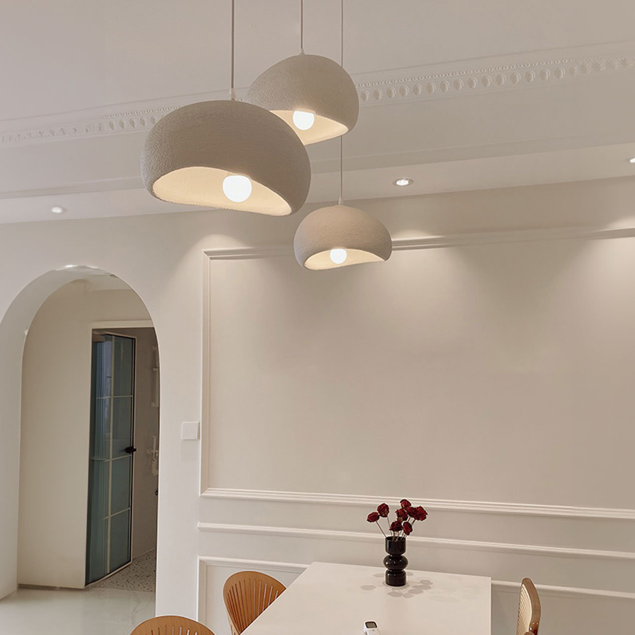Single Light Pendant, 9.84" H x 15.74" W x 15.74" D