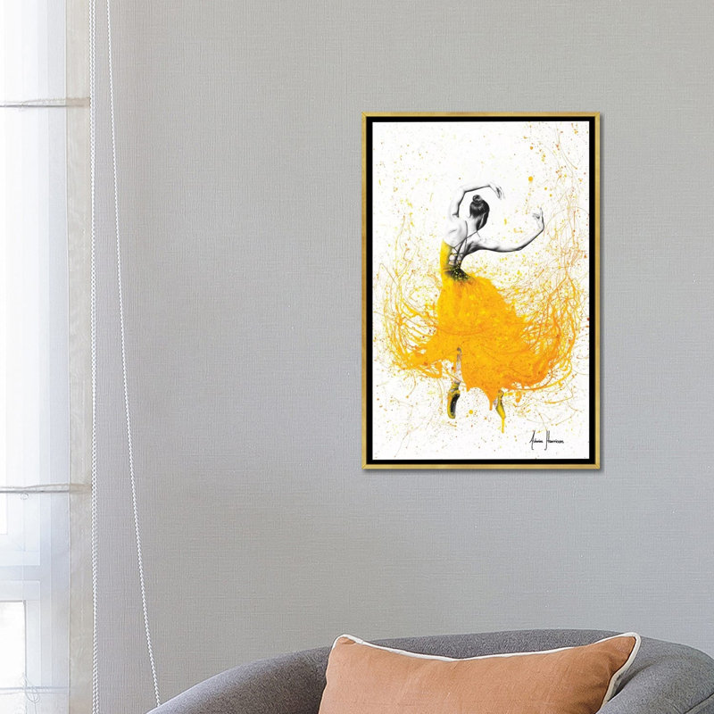 «Daisy Dance» par Ashvin Harrison - impression, Aucun mat, H 26 po x l 18 po x 1,5 po, Toile encadrée d'or