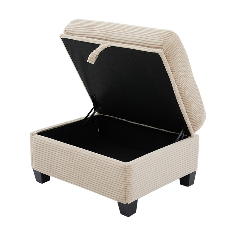 Canapé en velours côtelé multifonctionnel de type L avec porte-gobelet, USB, rangement et console mobile pour appartements modernes
