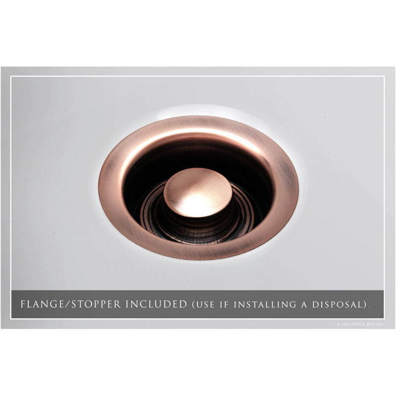 Luxury 36-Inch Solid Fireclay Farmhouse Sink, Flat Front, Antique Copper Accessories