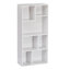 Melgarejo White Cubby Bookshelf, 42-Inch Modern 5-Tier Tall Geometric Bookcase, Freestanding Storage Organizer with Multiple Open Shelves, Floor Standing Small Space Display Storage Cabinet for Living Room, Bedroom, or Home Office-1497373