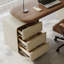 Bureau rectangulaire à 3 tiroirs en bois manufacturé brun noisette + kaki-920743577