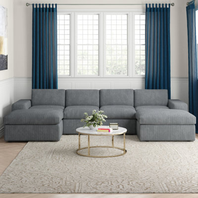 Tondreau Massasoit 134" Wide Reversible Large Sectional with Ottoman by Willa Arlo Interiors