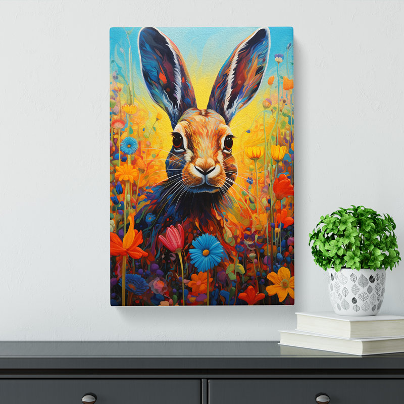 Rabbit Informel - Wrapped Canvas, 50cm H x 35cm W x 3cm D